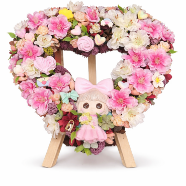 Aranjament Little Pink Girl inimă cu fetiță ceramică