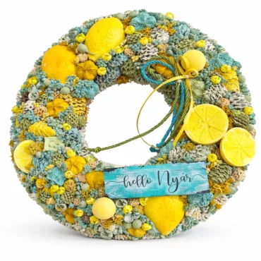 Coroniță Lemon Fresh cu lămâi decorative și turcoaz