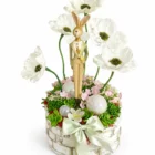 Aranjament Elegant Easter Rabbit cu iepure ceramic în frac