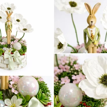 Aranjament Paști sofisticat - detaliu iepure premium frac