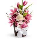 Aranjament floral absolvire roz